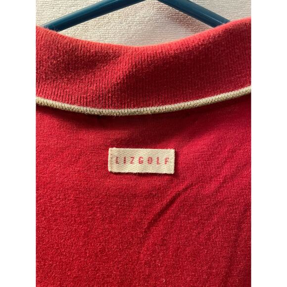 Liz golf by Liz Claiborne red collared tank top size large - Picture 5 of 6